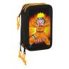 Triple Pencil Case Naruto 12.5 x 19.5 x 5.5 cm Black Orange (36 Pieces)