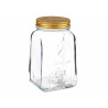 Jar Homemade Transparent Golden Metal Glass 1 L 9,8 x 17 x 9,8 cm (12 Units)