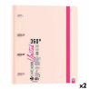 Ring binder Carchivo United 360º Pink A4 (2 Units)