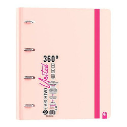 Ring binder Carchivo United 360º Pink A4 (2 Units)