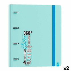 Ring binder Carchivo United 360º Blue A4 (2 Units)