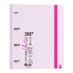 Ring binder Carchivo United 360º Light mauve A4 (2 Units)