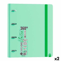 Ring binder Carchivo United 360º Green A4 (2 Units)