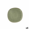 Flat plate Bidasoa Ikonic Ceramic Green (20,2 x 19,7 cm) (Pack 6x)