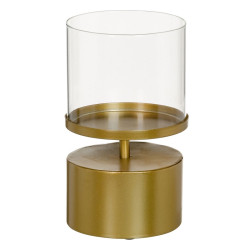 Candleholder 15,5 x 15,5 x 25 cm Crystal Golden Metal