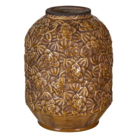 Vase 20,5 x 20,5 x 26,5 cm Ceramic Brown