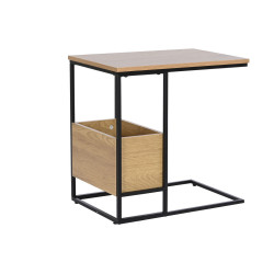 Side table DKD Home Decor 55 x 35 x 55 cm Natural Black Metal MDF Wood