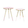 Set of 2 tables Home ESPRIT Pink Golden 41 x 41 x 51 cm