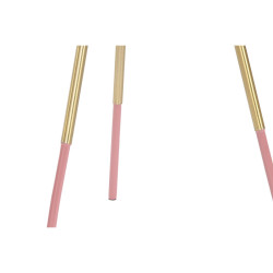 Set of 2 tables Home ESPRIT Pink Golden 41 x 41 x 51 cm