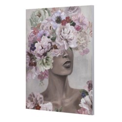 Painting Home ESPRIT Flowers Modern 75 x 3,7 x 100 cm (2 Units)