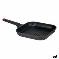 Grill pan with stripes 28 x 28 cm Aluminium (6 Units)