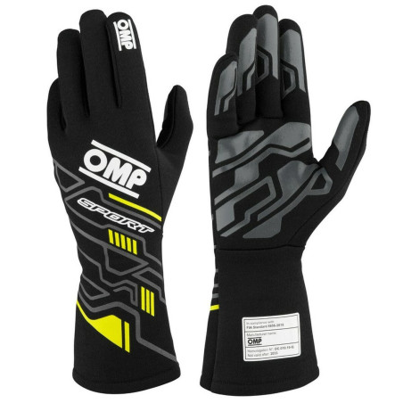 Men's Driving Gloves OMP SPORT Black/Yellow XL