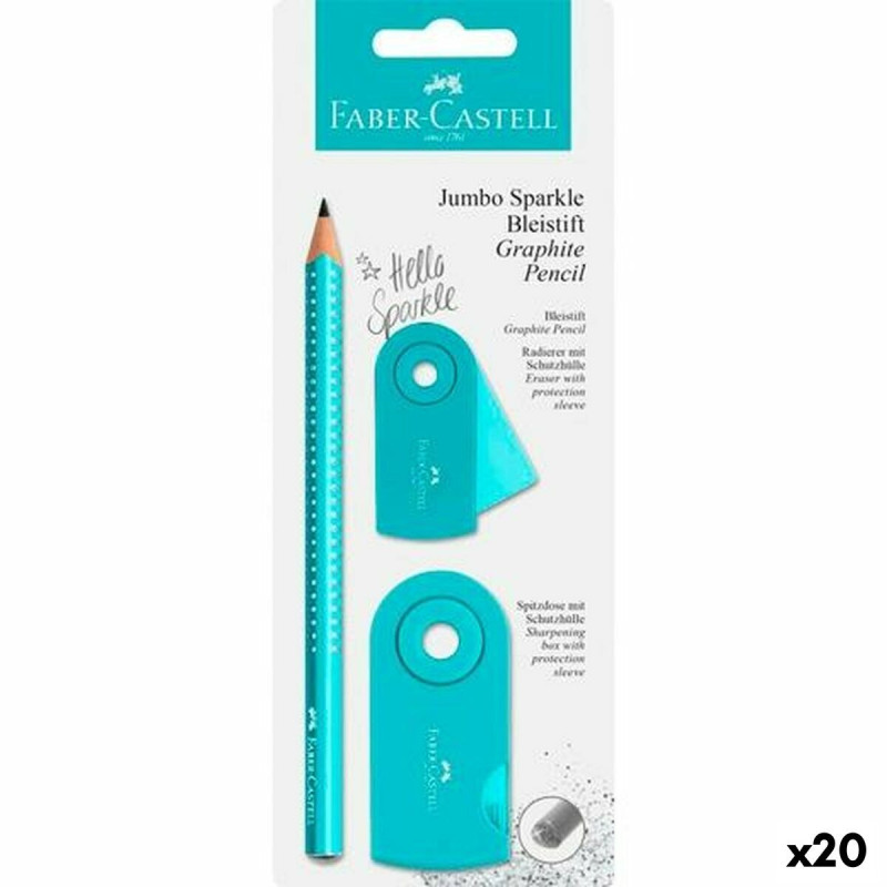 Pencil Set Faber-Castell Turquoise (3 Pieces) (20 Units)