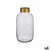 Vase Grey Golden Glass 14,5 x 29,5 x 14,5 cm (6 Units)