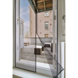 Mosquito net Magnetic Grey Polyester Magnet 90 x 210 cm (12 Units)