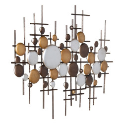 Wall Decoration 91,5 x 4,5 x 72 cm Golden Metal Silver