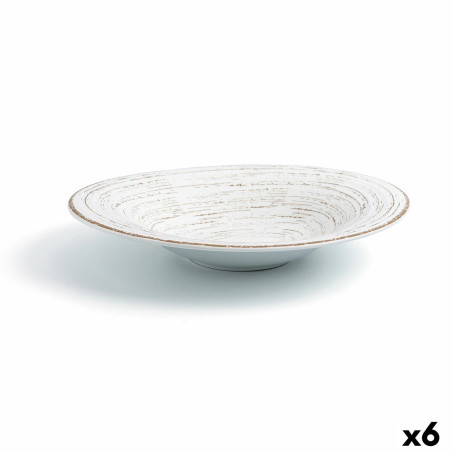 Deep Plate Ariane Tornado White Ceramic Bicoloured Ø 29 cm (6 Units)