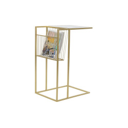 Magazine rack DKD Home Decor Mirror Golden Metal (48 x 35 x 71 cm)