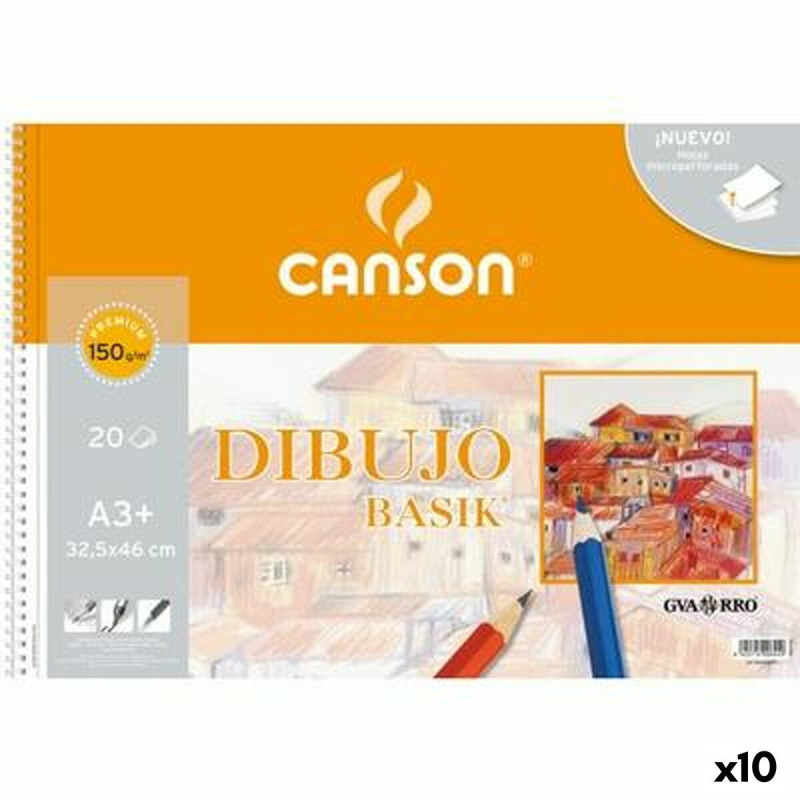 Drawing Pad Canson Basik Micro perforated 20 Sheets A3 (10 Units)