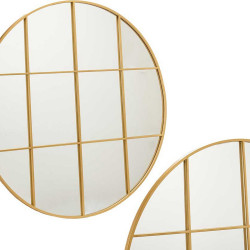 Wall mirror Circular Golden Metal (100 x 2,5 x 100 cm)