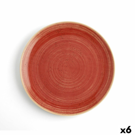 Flat plate Ariane Terra Ceramic Red (Ø 29 cm) (6 Units)