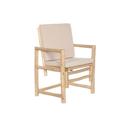 Armchair Home ESPRIT White Beige Natural Cotton 61 x 50 x 90 cm