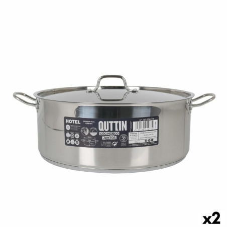 Casserole with lid Quttin Aluminium 36 x 14 cm (2 Units)