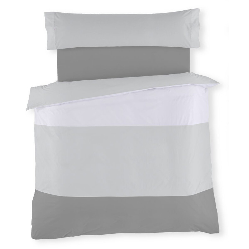 Duvet cover set Alexandra House Living White Grey Single 2 Pieces