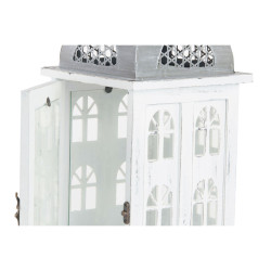 Lantern DKD Home Decor Aged finish White Grey Wood Crystal Mediterranean 19 x 19 x 51 cm