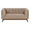 Sofa 156 x 81 x 72 cm Champagne Synthetic Fabric Wood Velvet