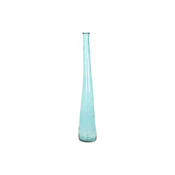 Vase DKD Home Decor 18 x 18 x 120 cm Sky blue Tempered Glass