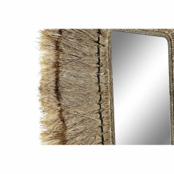 Wall mirror DKD Home Decor Crystal Natural Jute (50 x 2 x 60 cm)