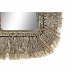 Wall mirror DKD Home Decor Crystal Natural Jute (50 x 2 x 60 cm)