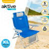 Folding Chair with Headrest Aktive Blue 55 x 86 x 66 cm (2 Units)