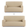 Sofa cover set Eysa TROYA Beige 70 x 110 x 210 cm 2 Pieces