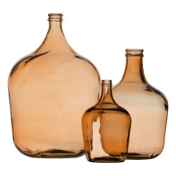 Decorative container 36,5 x 36,5 x 56 cm recycled glass Caramel