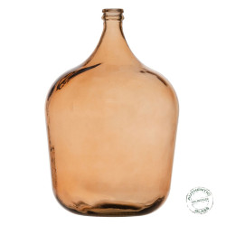 Decorative container 36,5 x 36,5 x 56 cm recycled glass Caramel