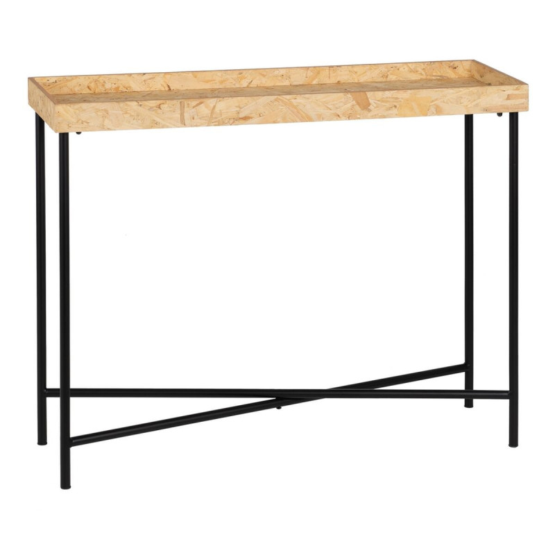 Console Black Natural Wood Iron MDF Wood 98 x 32 x 80,5 cm