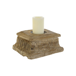 Candleholder Home ESPRIT Natural Wood 25 x 25 x 12 cm (2 Units)