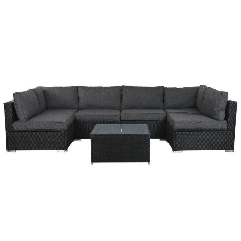 Garden sofa DKD Home Decor 300 x 150 x 65,5 cm 71 x 81 x 67 cm Steel Tempered Glass