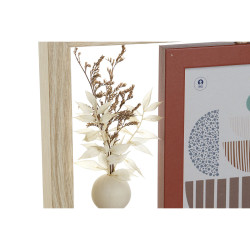 Photo frame Home ESPRIT Natural Terracotta Crystal MDF Wood Scandinavian 25 x 7 x 23 cm