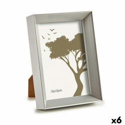 Photo frame 12,5 x 17,3 x 3,5 cm Silver Plastic Glass (6 Units)