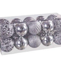 Christmas Baubles Silver Plastic 5 x 5 x 5 cm (20 Units)