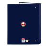 Ring binder Super Mario 26.5 x 33 x 4 cm Navy Blue A4