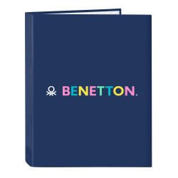 Ring binder Benetton Cool Navy Blue A4 26.5 x 33 x 4 cm