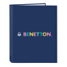 Ring binder Benetton Cool Navy Blue A4 26.5 x 33 x 4 cm