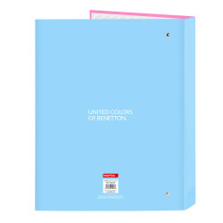 Ring binder Benetton Spring Pink Sky blue A4 26.5 x 33 x 4 cm