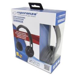 Headphones with Microphone Esperanza EH211K Black