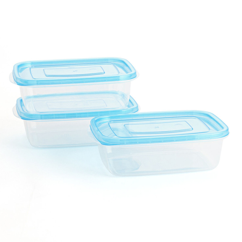 Set of lunch boxes Quid Refresh 3 Pieces Blue Plastic