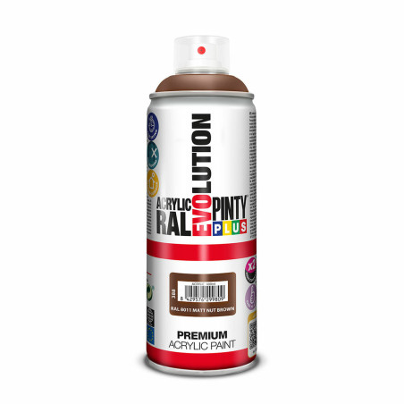 Spray paint Pintyplus Evolution RAL 8011 Nut Brown 400 ml Matt